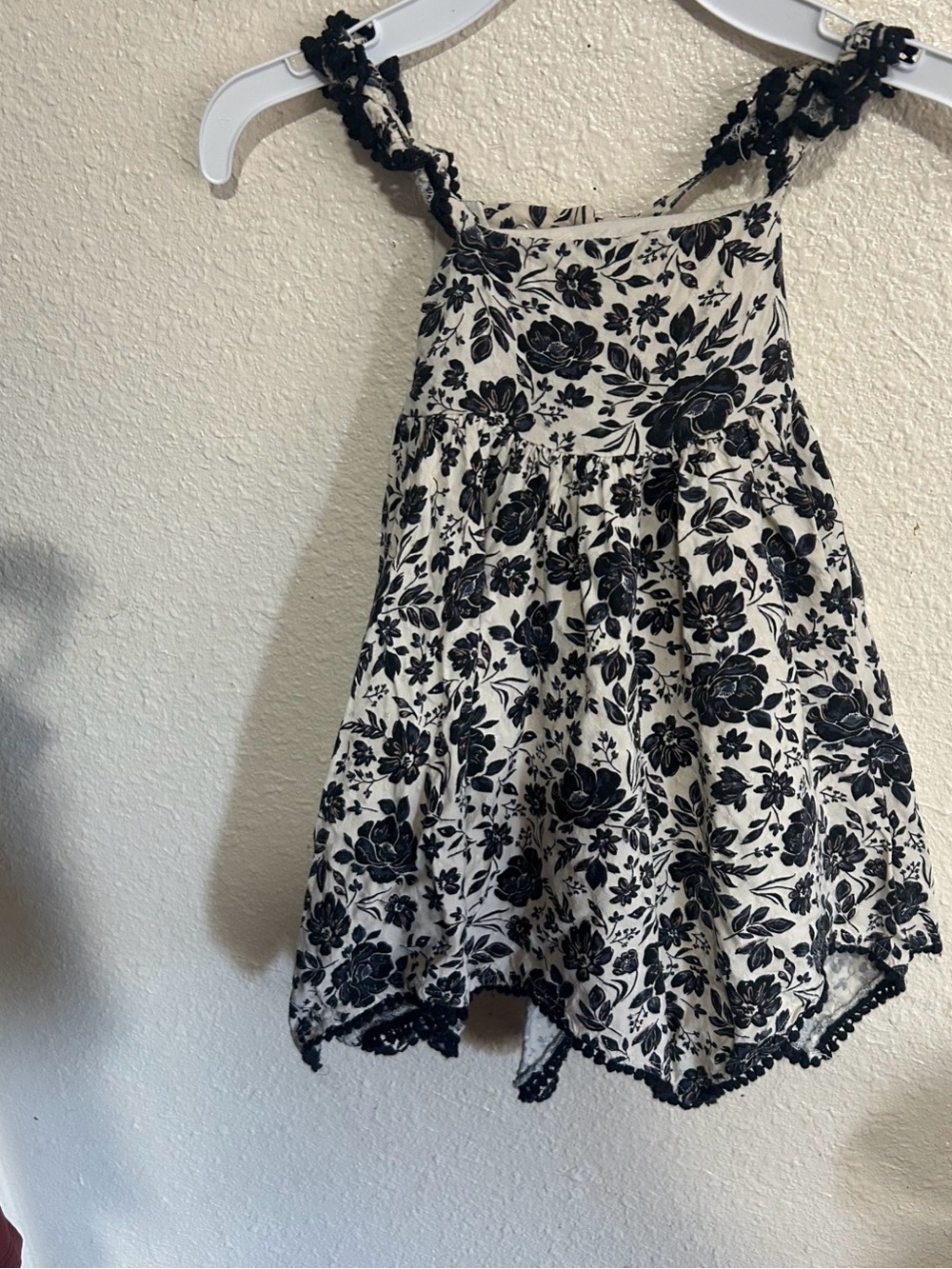 Joie Black & White Floral Sundress with Ruffle Straps